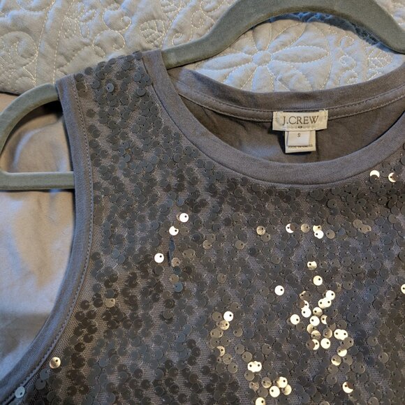 Grey Sequin J. CREW Top (Size S) - Picture 4 of 4